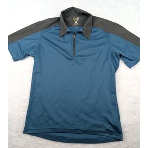 Mountain Hardwear Shirt Men's M Blue/Gray Justo Trek Zip Polo Performance Top